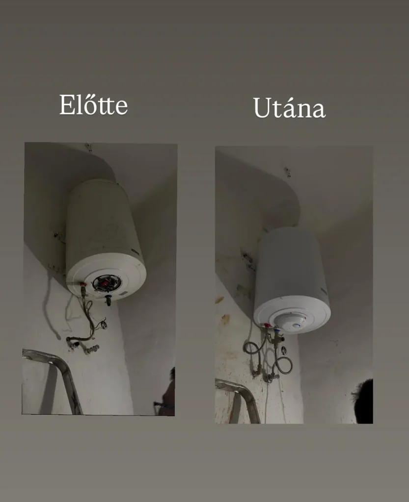 Bojlercsere — előtte és utána
